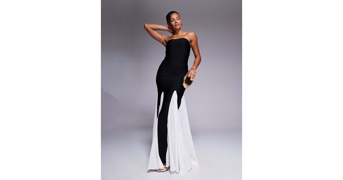 river island white and black dress River Island Polka dot shirred midi dress in white