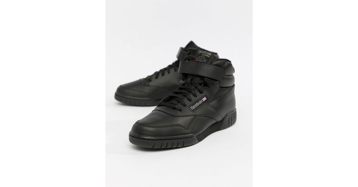 Reebok Ex O Fit Hi Top Sneakers In Black 3478 for Men | Lyst