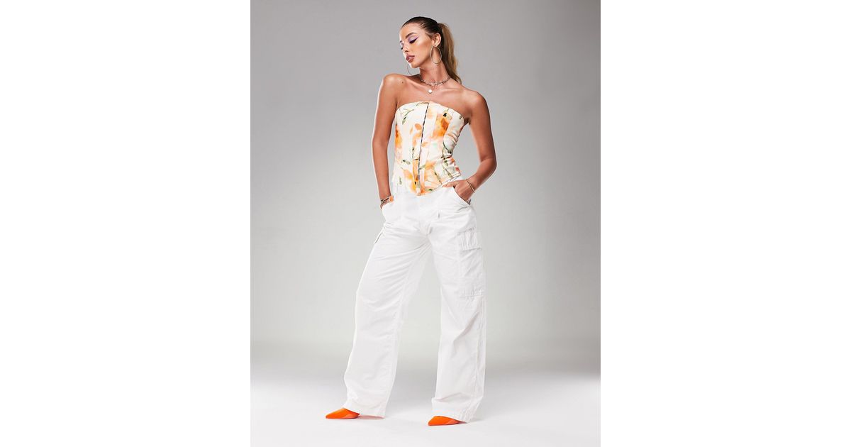 white oversized cargo pants