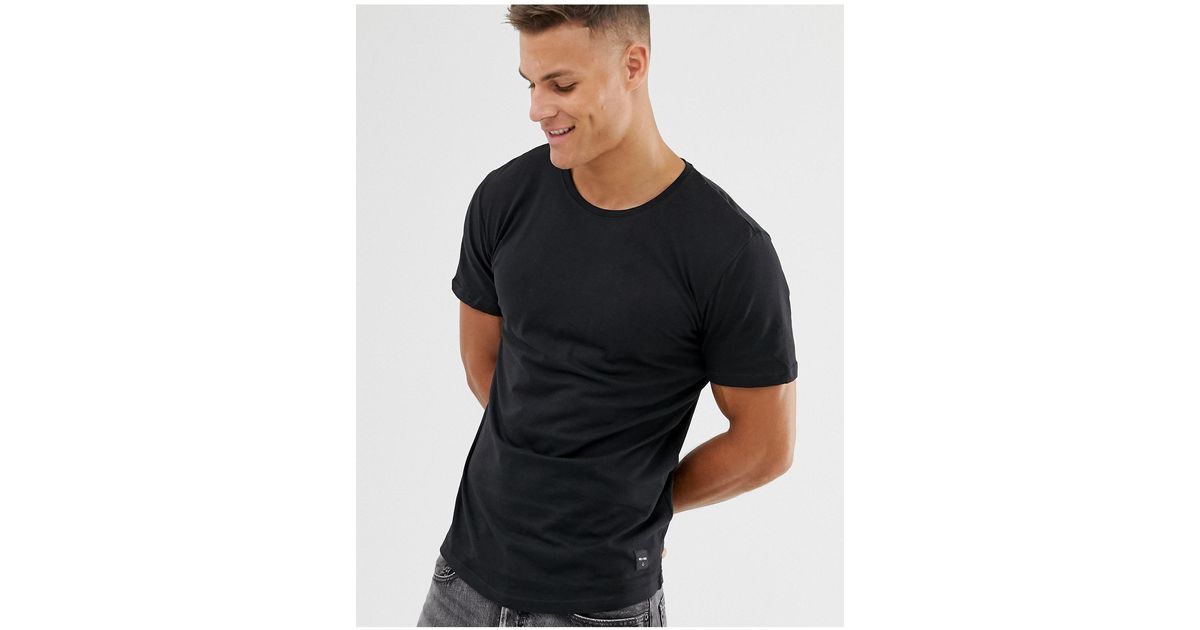 Sons Denim Longline Curved Hem T-shirt 