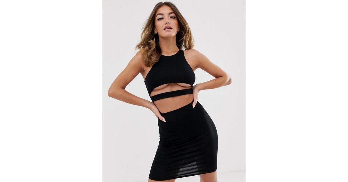 ASOS DESIGN going out underboob bodycon mini dress