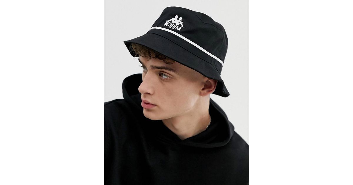 Authentic Bucketo - Cappello da pescatore nero con logo ricamatoKappa in  Cotone da Uomo colore Nero | Lyst