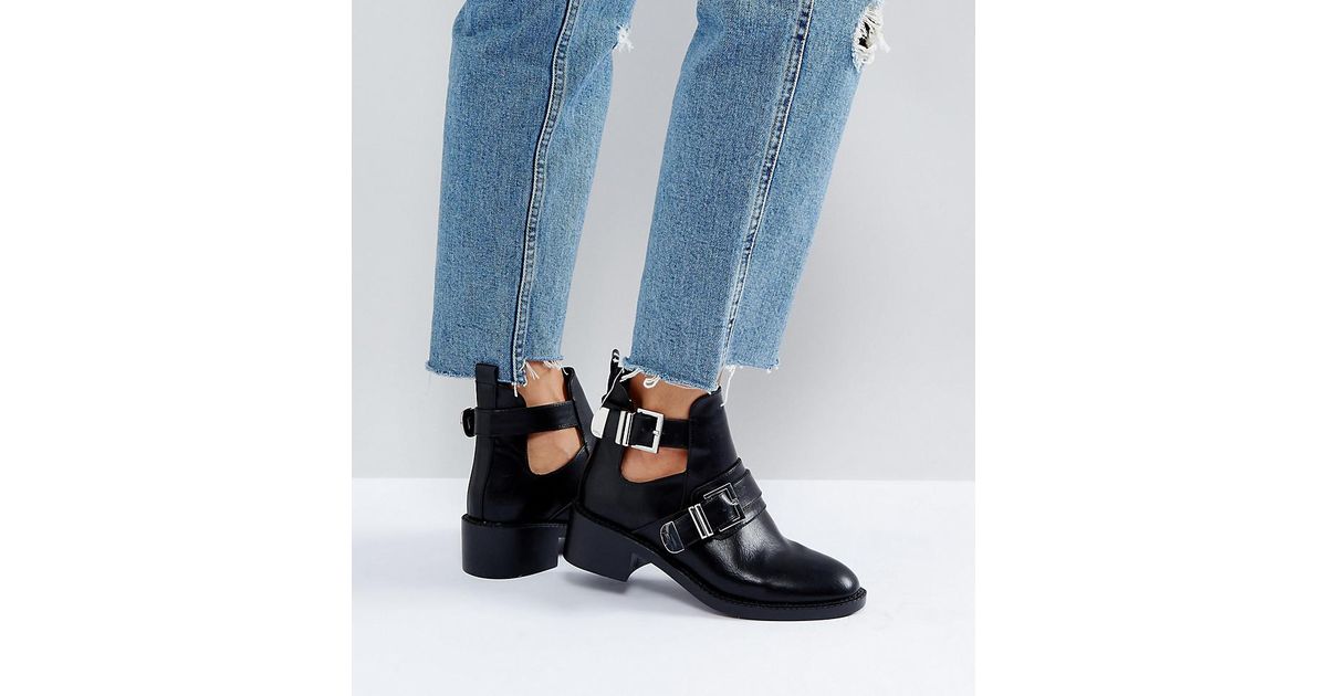Pimkie Cut Out Buckle Boots in Black | Lyst Australia