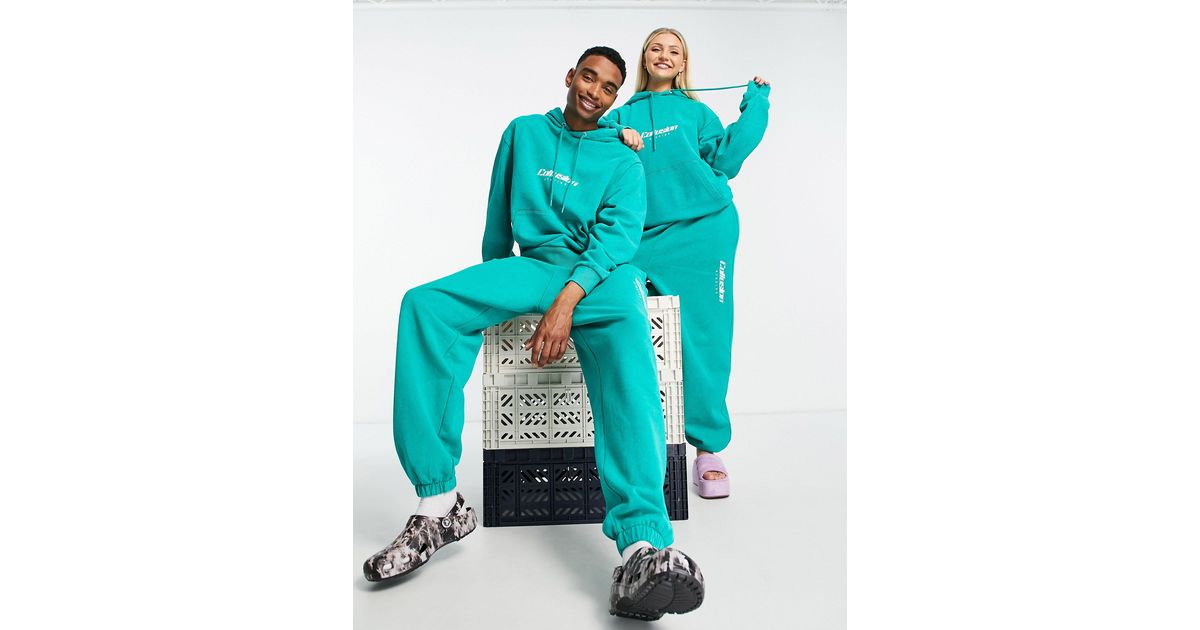 Collusion Cotton Unisex joggers With Embroidered Logo in Green (Blue) | Lyst