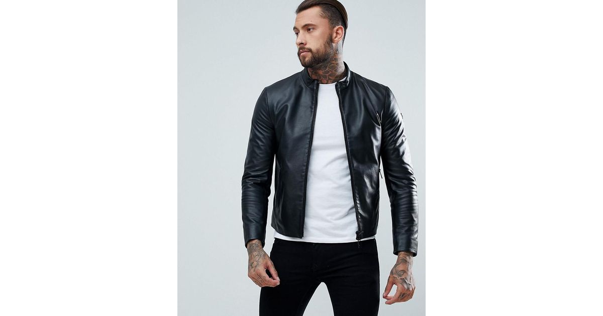 armani jeans leather jacket