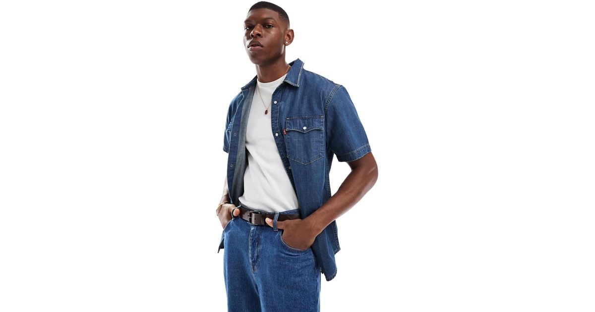 Chemise en popeline blanche col 2 boutons avec col contrasté