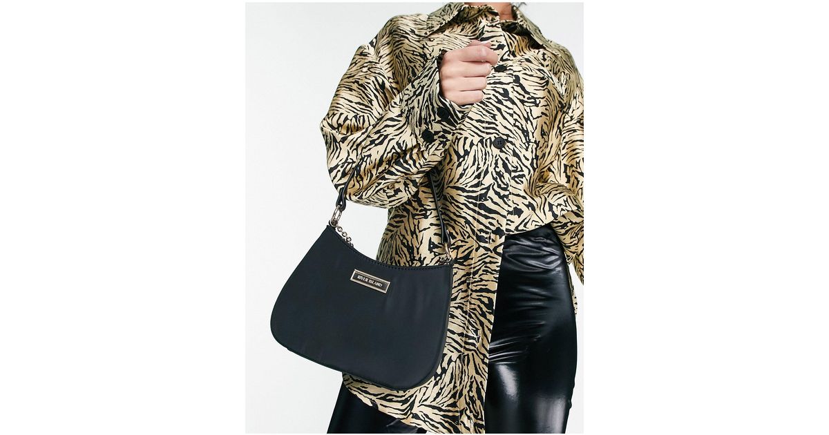 River Island Chain Scoop Shoulder Bag in Black Lyst UK