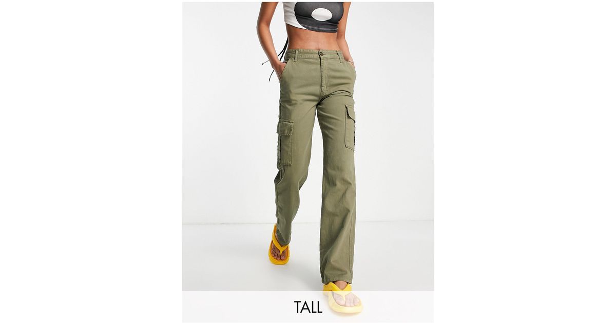 Stradivarius Str Tall Straight Leg Cargo Pants in Green Lyst UK