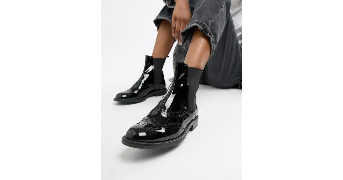 Vagabond Shoemakers – Amina – Chelsea Boots aus Lackleder im Budapester  Stil in Schwarz | Lyst AT