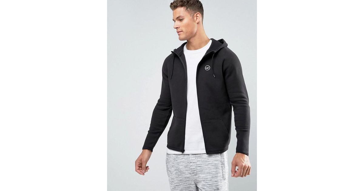 hollister black zip hoodie