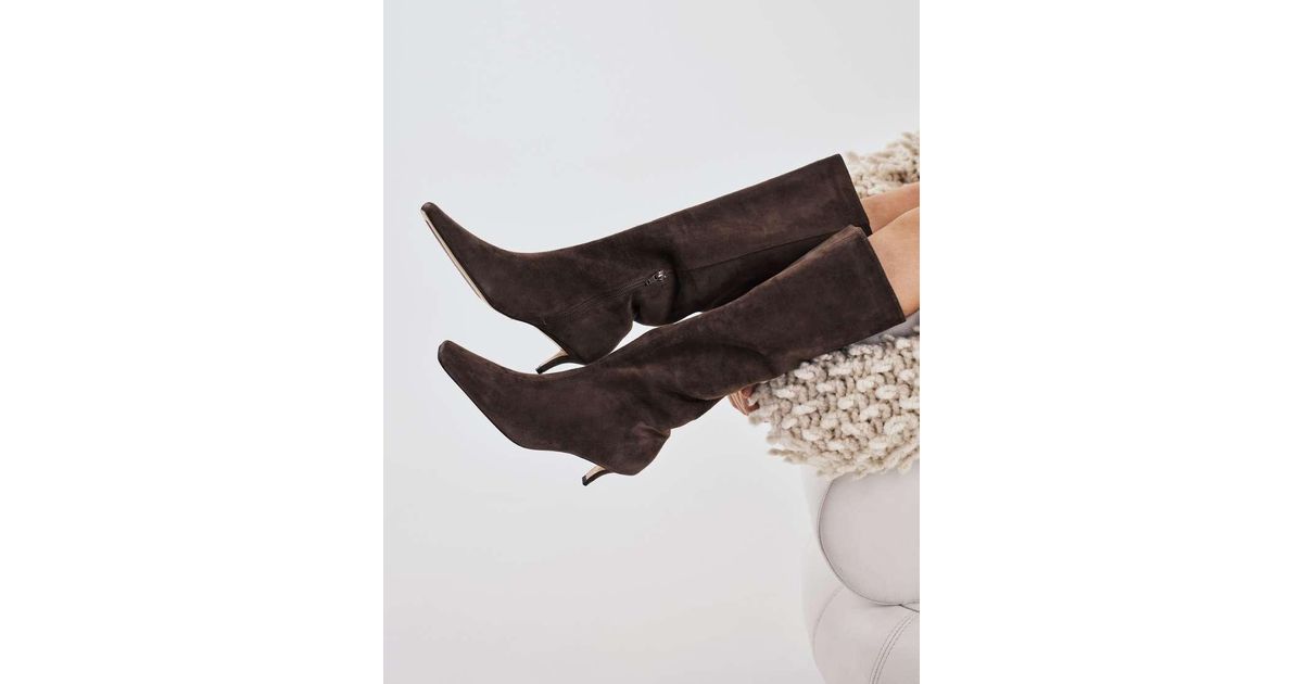 Tony Bianco Zuri Kitten Heel Boots in Brown Lyst UK