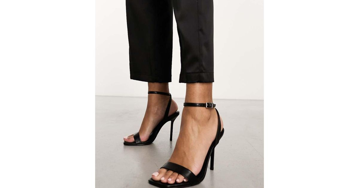 ASOS Wide Fit Nali Barely There Heeled Sandals in Black | Lyst UK