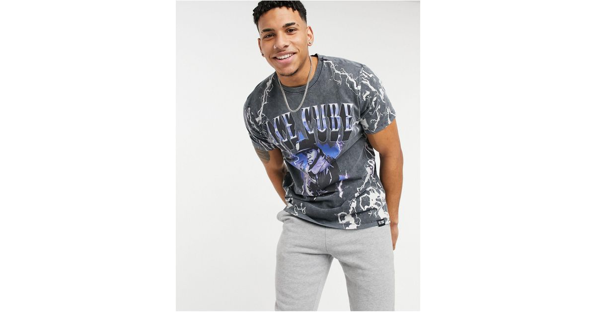 Pull\u0026Bear Ice Cube T-shirt in Black for 