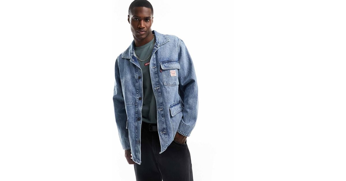 Levi s Broadway Engineer Denim Jacket in Blue for Men Lyst Australia