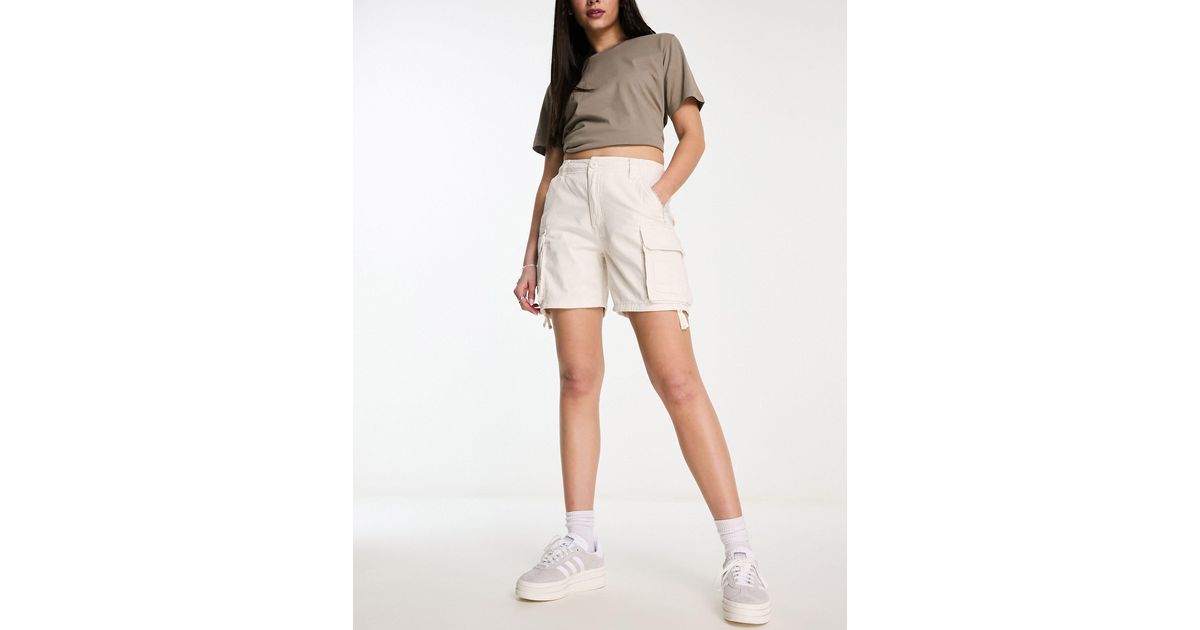 Bershka Longline Cargo Shorts in White Lyst