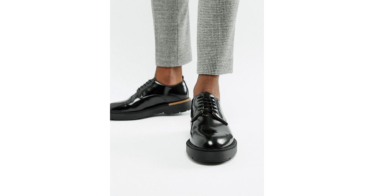Bershka Denim Chunky Sole Lace Up Shoe In Black for Men Lyst