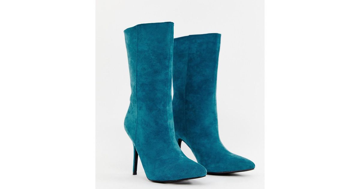 teal suede boots