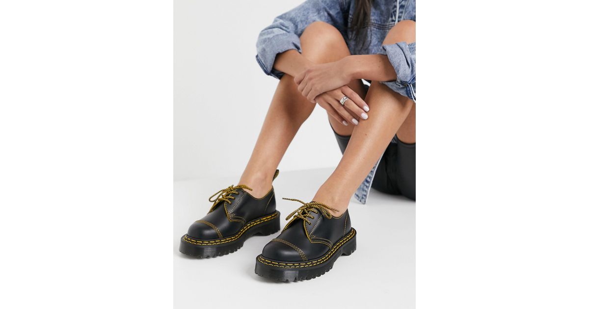 Dr. Martens 1461 Bex Double Stitch Shoes in Black | Lyst