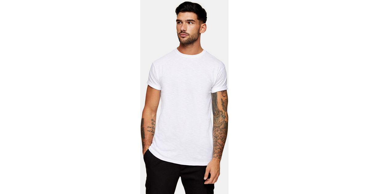 T-shirt Manches Longues Homme Topman – Blanc – Taille XXS – Coupe Regular
