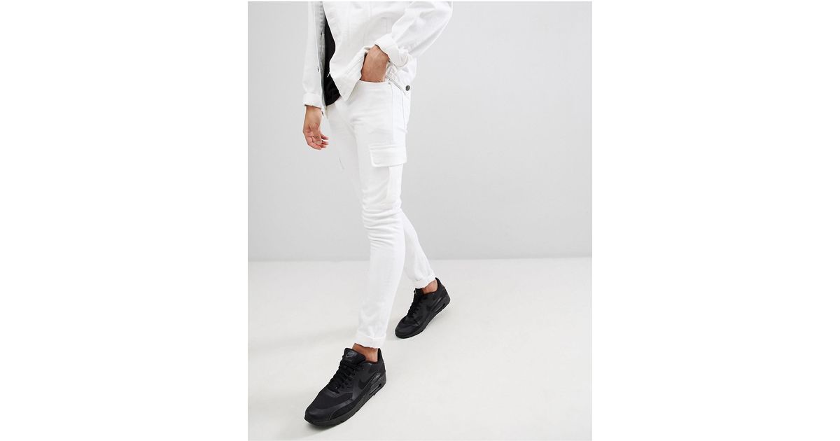 ASOS Denim Super Skinny Jeans In White 