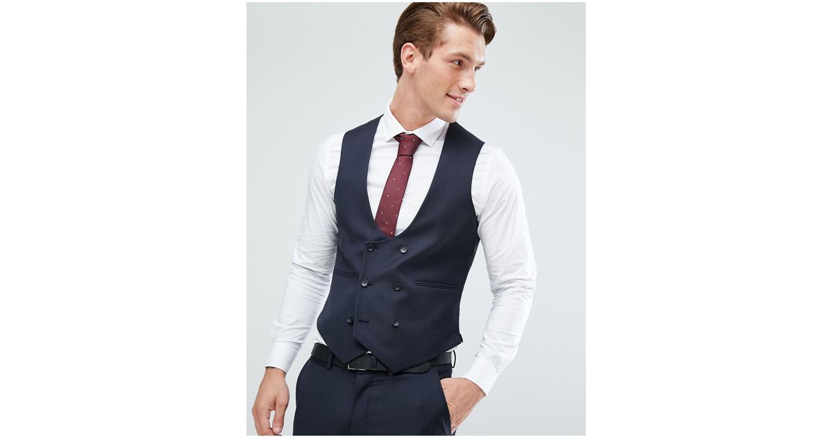 navy skinny suit
