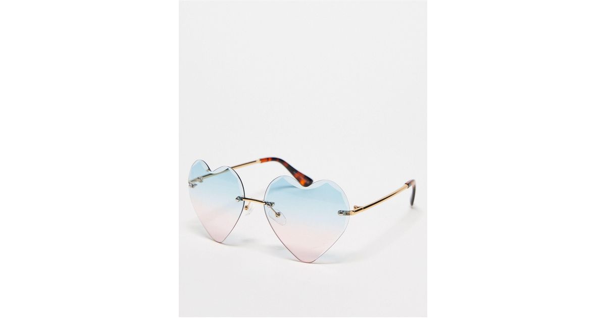 ALDO Festival Ombre Heart Shaped Sunglasses in White Lyst