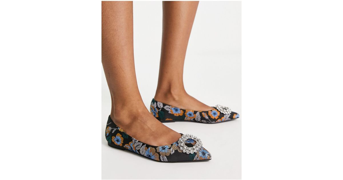 ASOS Laura Embellished Pointed Ballet Flats in White Lyst Australia