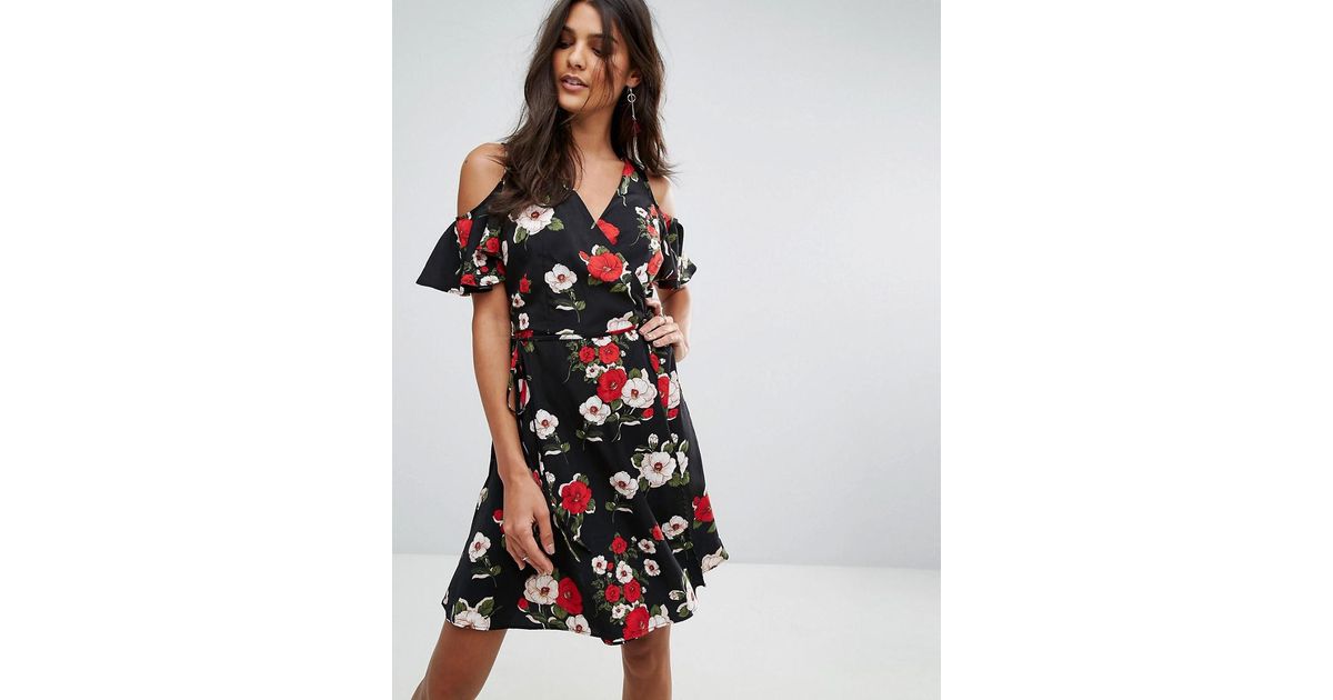 boohoo black cold shoulder dress