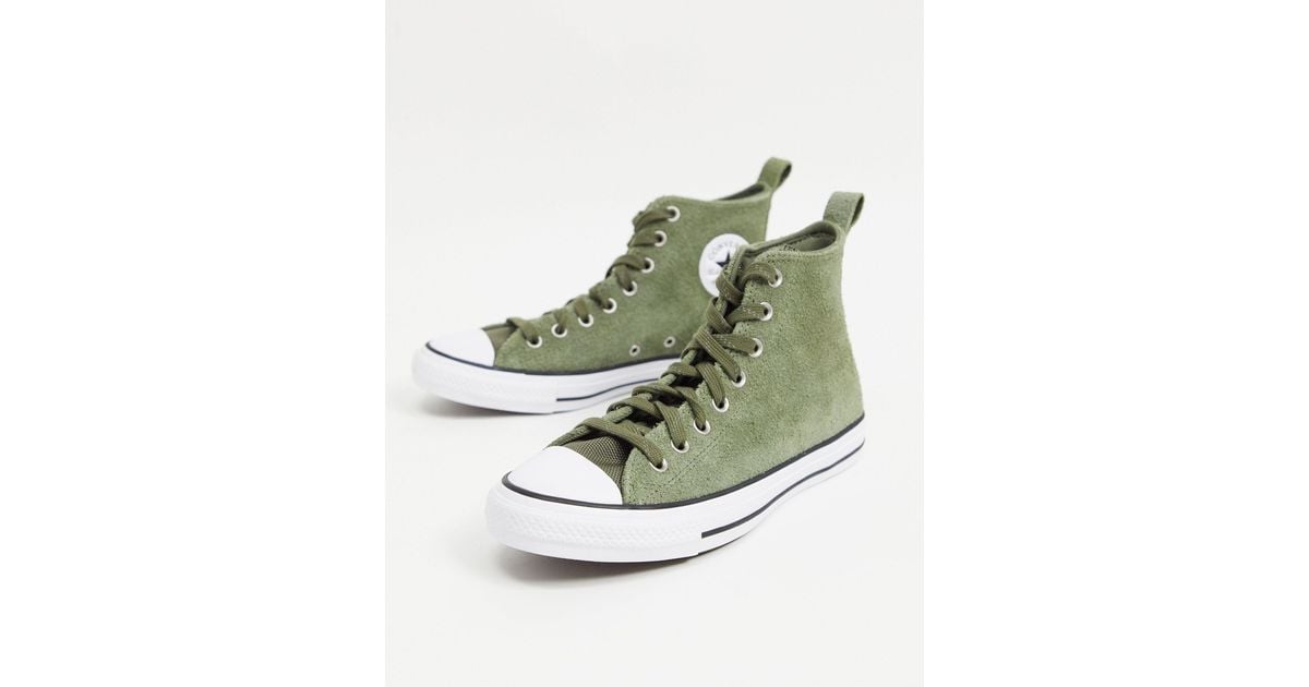 Chuck taylor all star mountain club baskets montantes en daim kaki Converse pour homme en coloris Vert Lyst