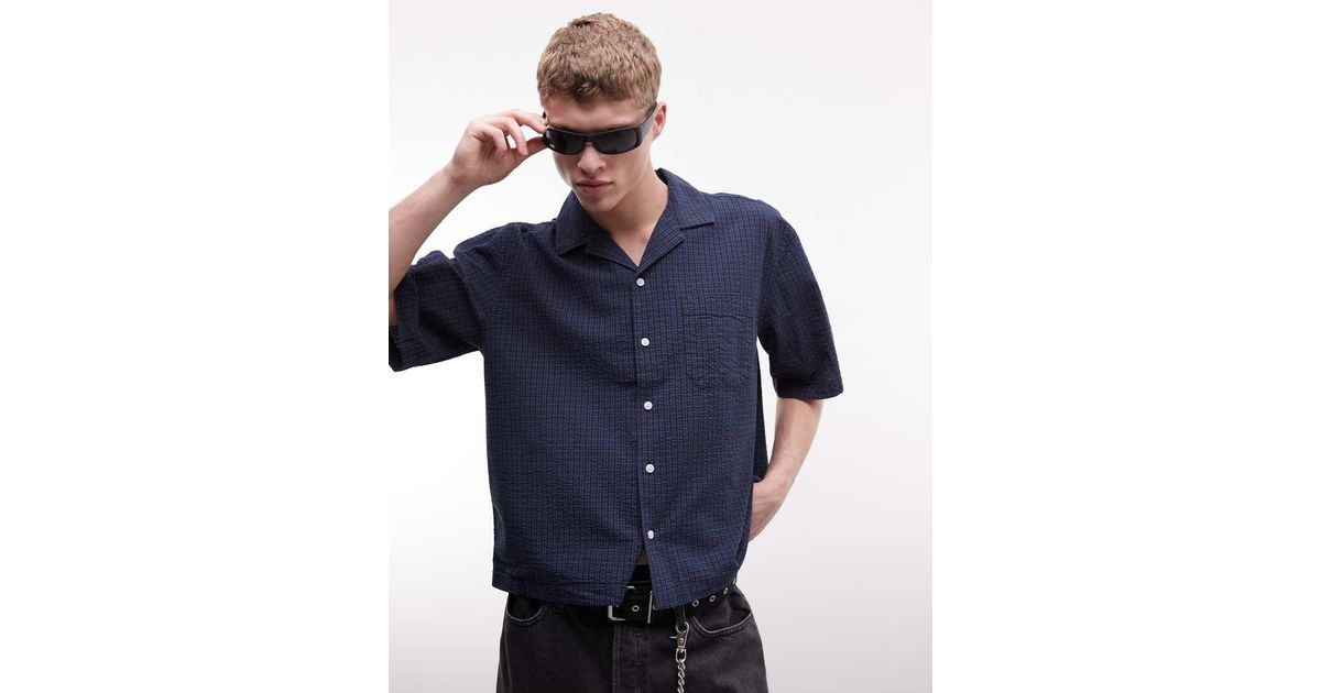 Rahtech Weekday Weekday Oversized Short Sleeve Shirt in Blue for Men | Lyst UK
