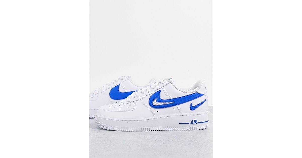 Air force 1 '07 fm - baskets avec plusieurs logos virgule - et bleu Caoutchouc Nike pour homme 