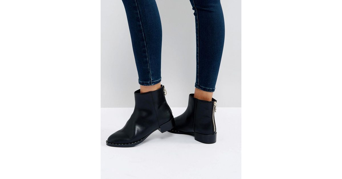 Botines con detalle de cremallera de Pull\u0026Bear de Denim de color Negro |  Lyst