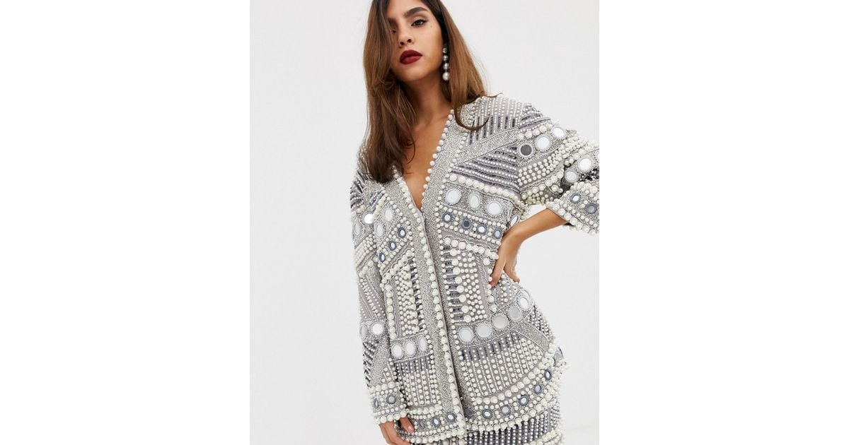 Asos edition mirror and pearl oversized jacket cheap