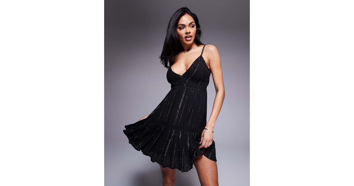 River Island Mini Beach Dress in Black | Lyst UK