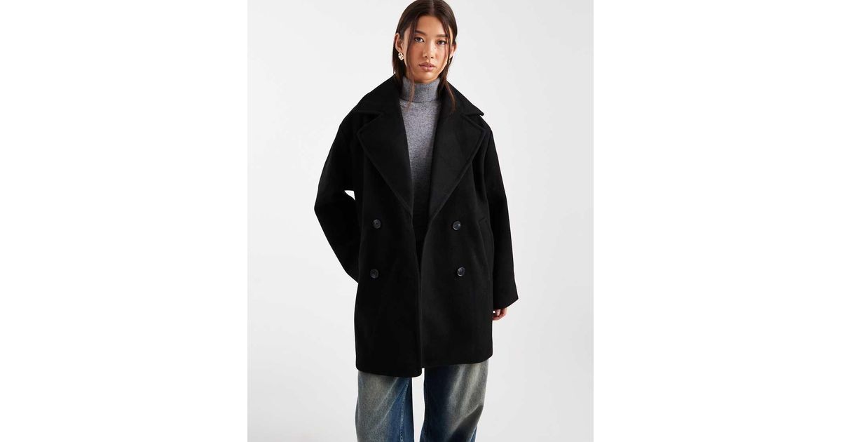 Monki 05913267 Monki Double Breasted Longline Jacket in White | Lyst UK
