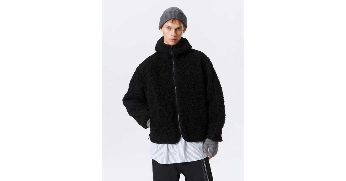 Rahtech Weekday Weekday Hooded Pile Jacket in Black for Men | Lyst UK