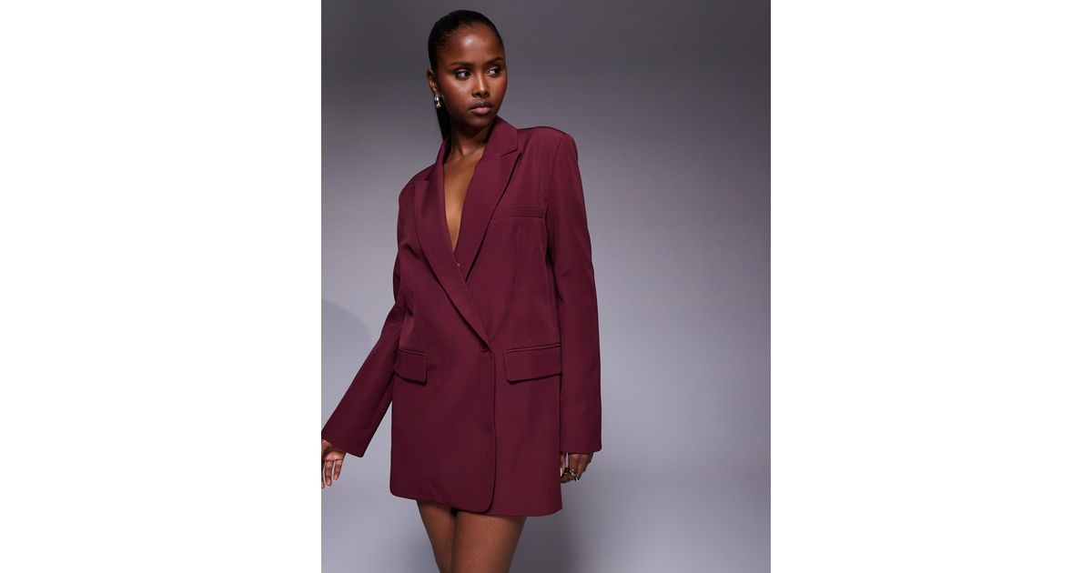 open lace back dress Red Double-Breasted Blazer Dress  Beyond Formals