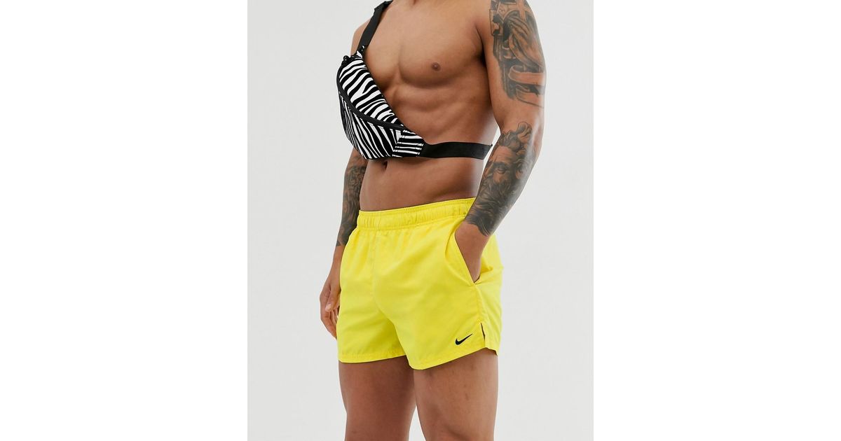 Nike Synthetic Nike Swim Super Short Swim Shorts in Yellow for Men - Lyst