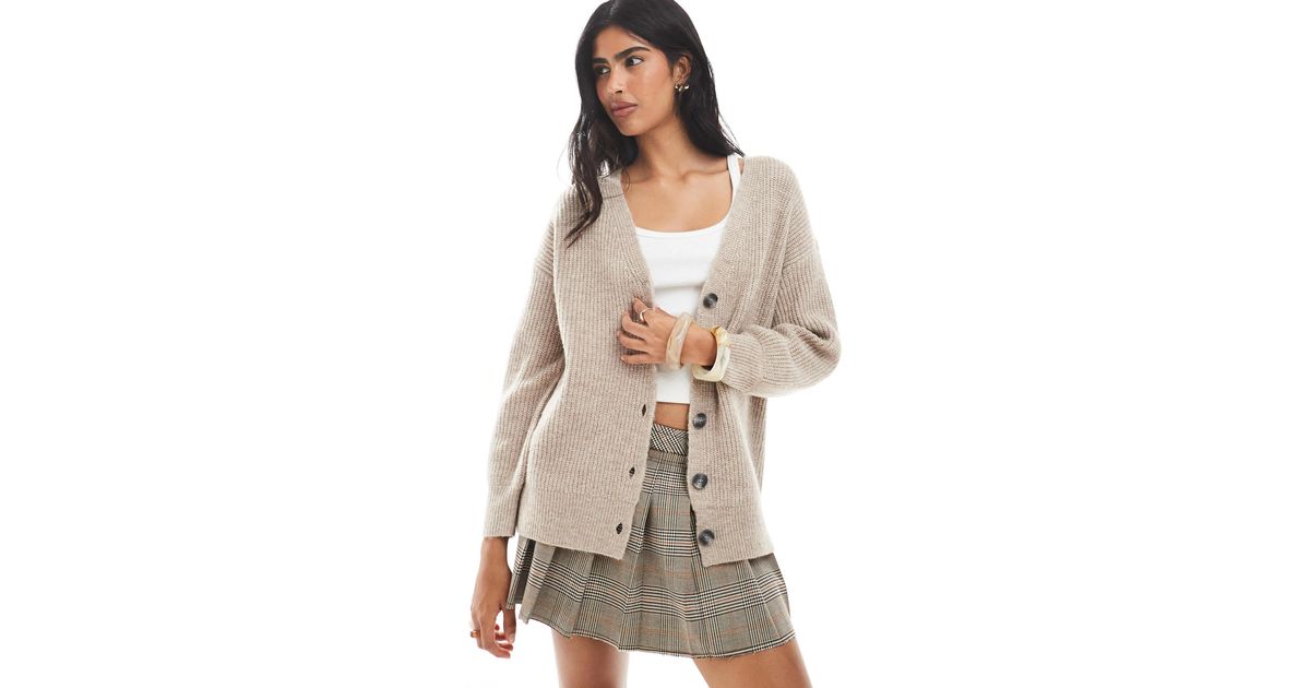 Cotton On Everything Luxe Boxy Cardigan in Natural | Lyst