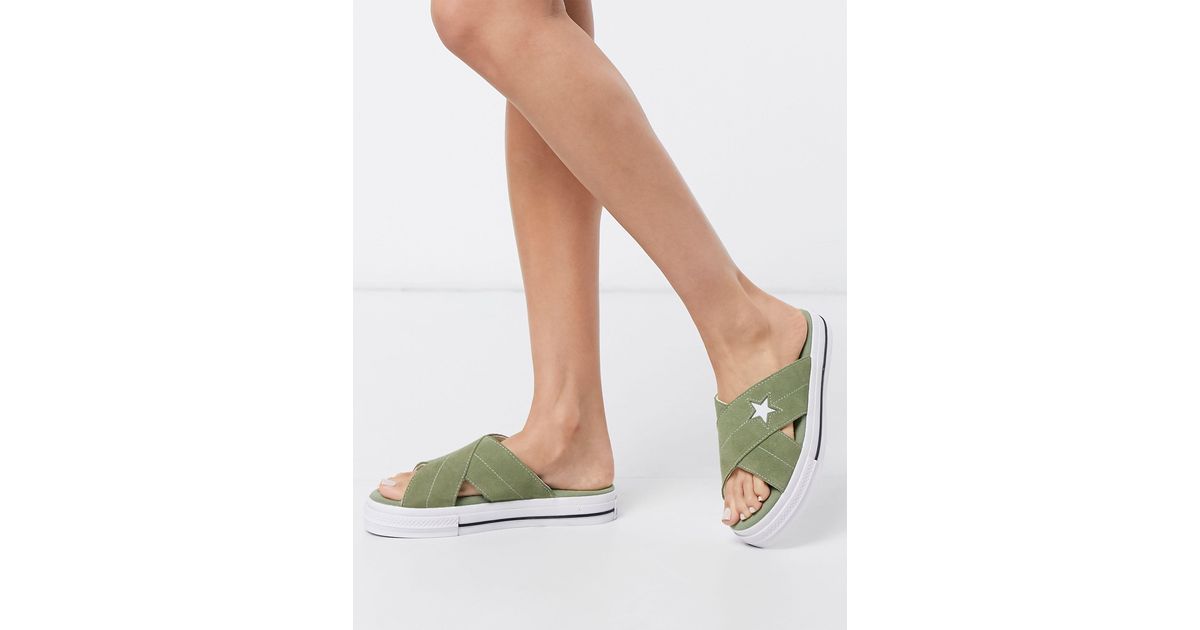 Converse One Star Khaki Green Sandals | Lyst UK