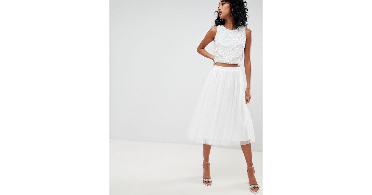 lace and beads midi dress