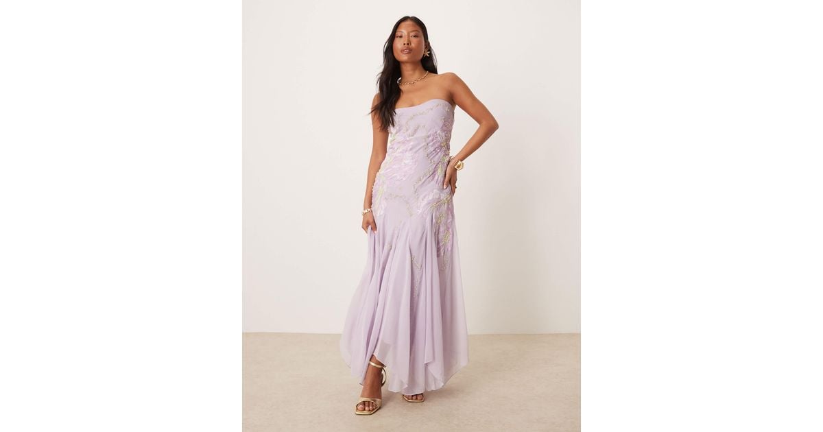 tadashi shoji floral lace dress Tadashi Shoji Women's Margolin Embroidered Cape Gown - Purple - Size 12 main image 1