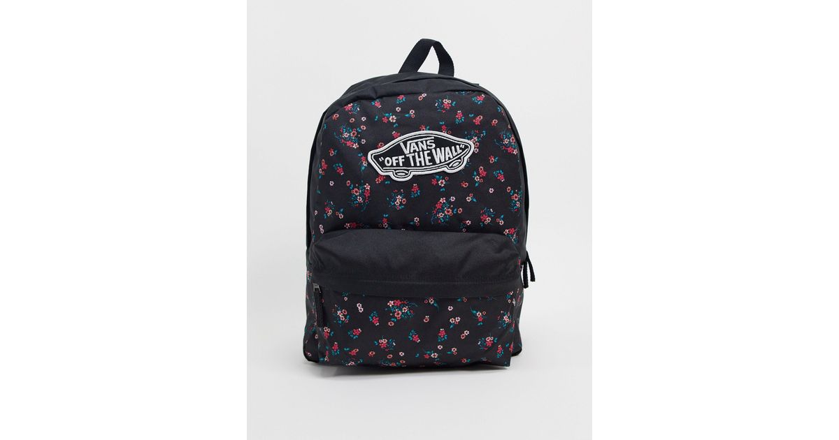 vans realm backpack dark floral