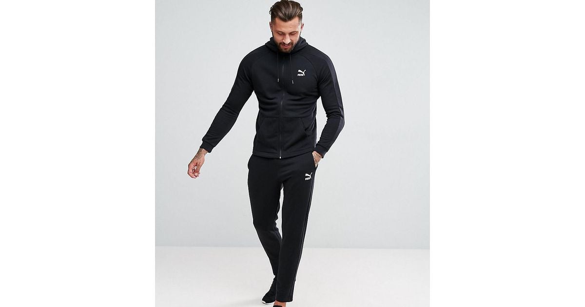 PUMA Skinny Fit Tracksuit Set in Black for Men | Lyst