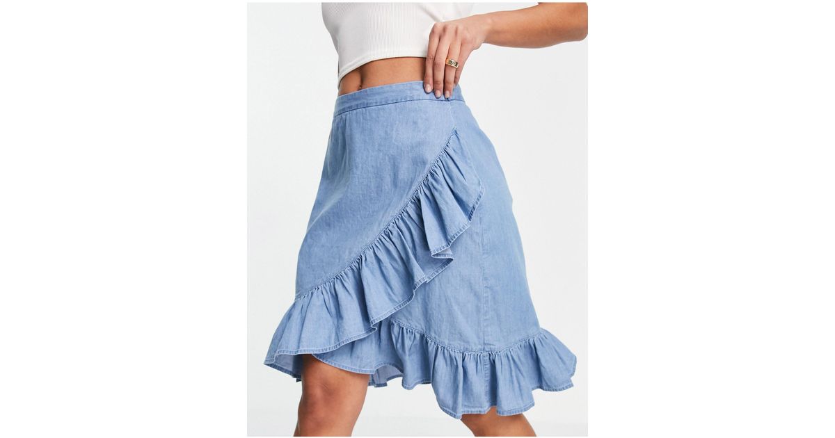 Light blue top ruffle skirt