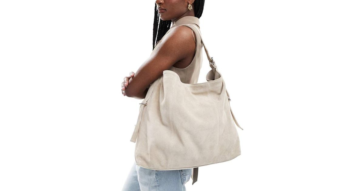 Suede slouch tote bag sale