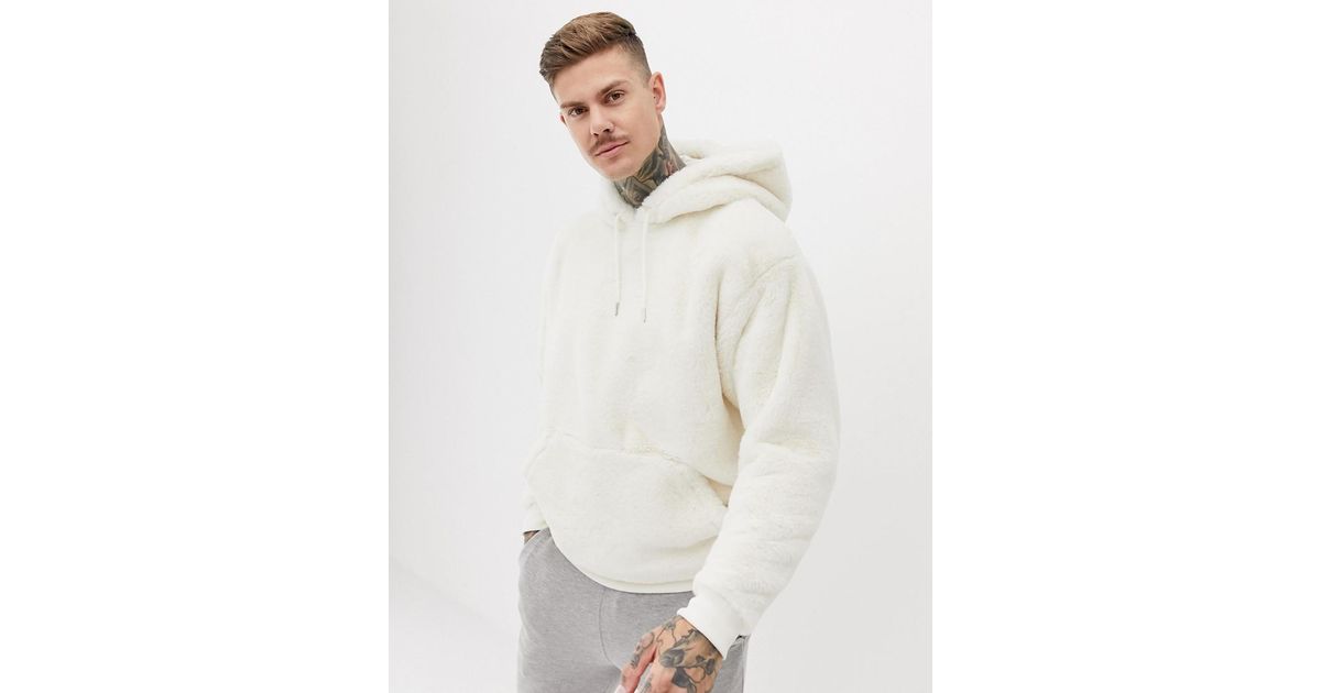 faux fur hoodie sweatshirt mens