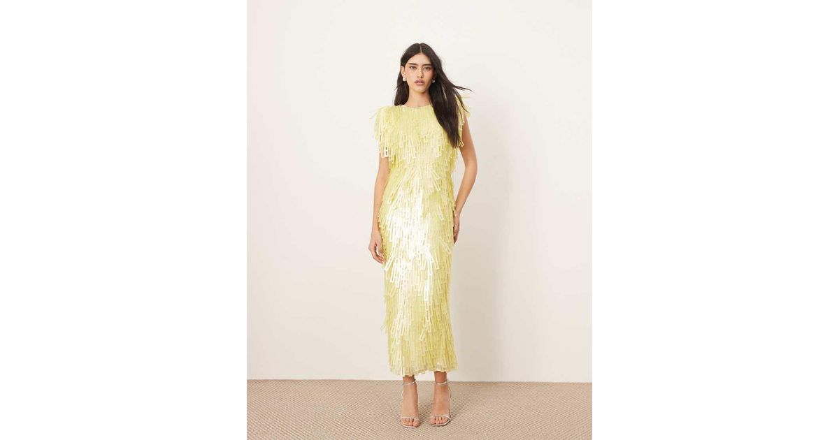 arrange yellow sequin dress Rent ARRANGE Yellow Dress UK 8