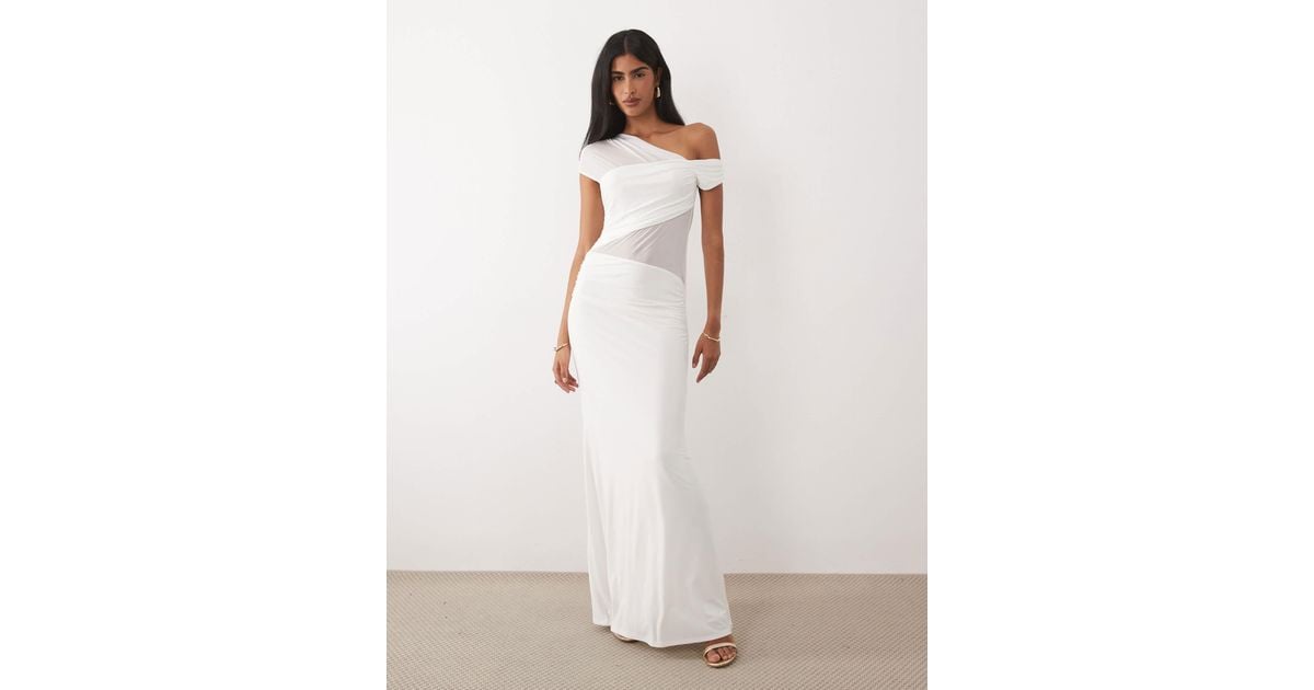 ASOS Fallen Shoulder Mesh Sheer Panel Maxi Dress In White Lyst asos-fallen-shoulder-mesh-sheer-panel-maxi-dress-in-white-lyst
