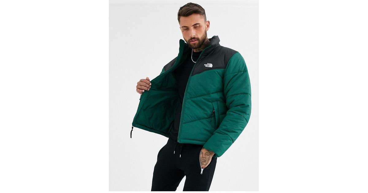 The North Face Fleece Saikuru Puffer Jacket in Green for Men | Lyst